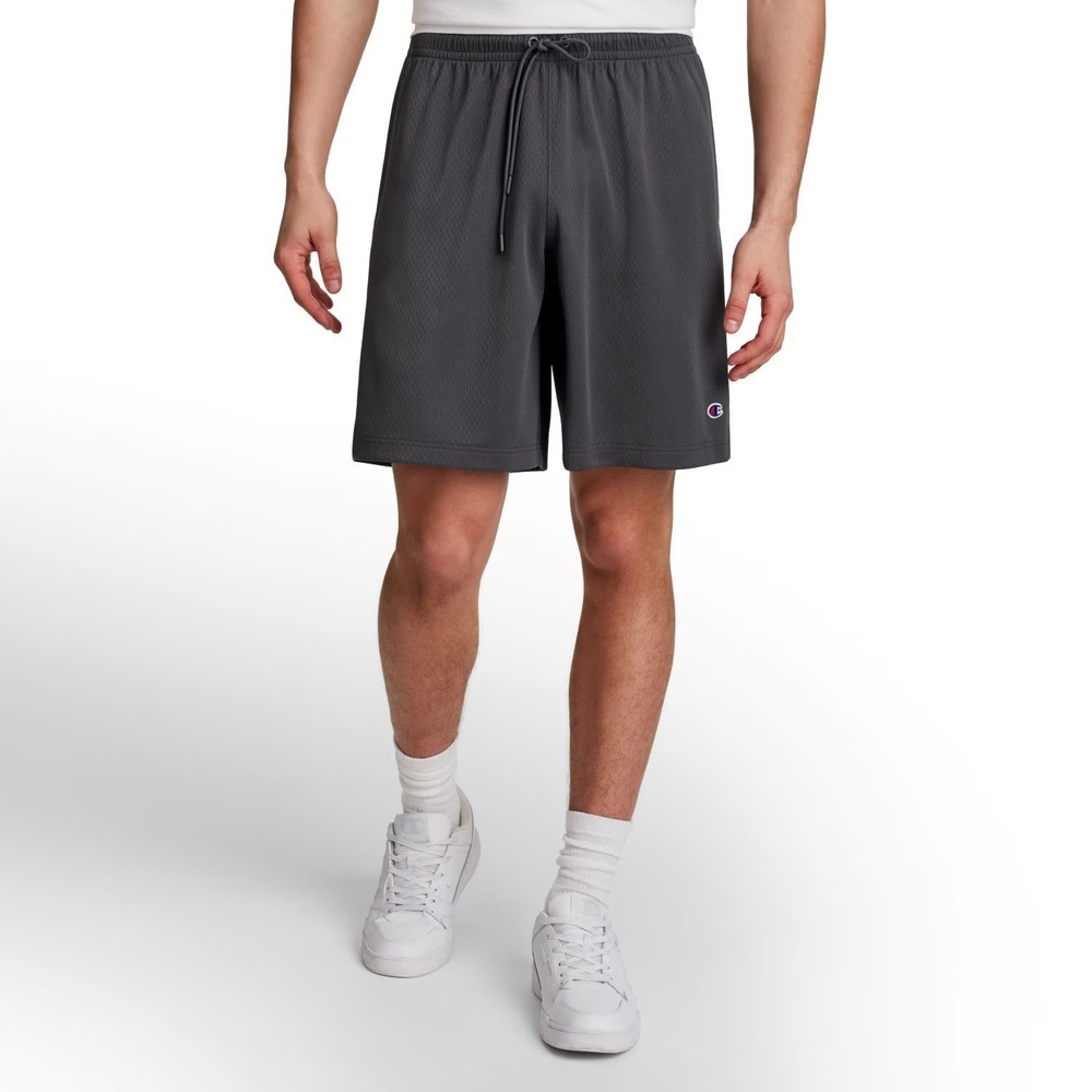 Champion Mens Grey Mesh Athletic Shorts 9 Inch Inseam Size S CPM263SH66 NWT